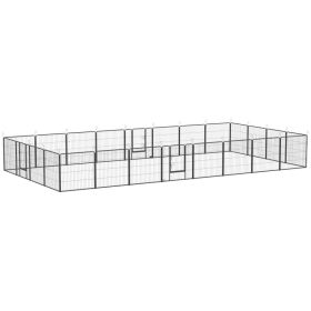 24 Panel Dog Playpen for Small and Medium Dogs with Lockable Door, 15.7' x 15.7' x 2.6' (Option: Gray-860x840x210 mm)